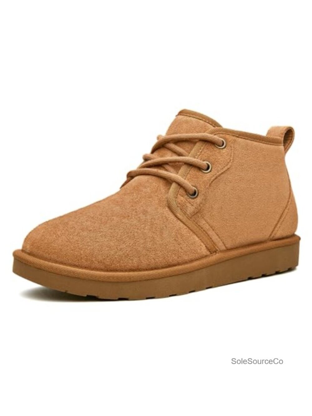 Womens Winter Ankle Boots Faux Suede Faux Fur Lined Lace Up